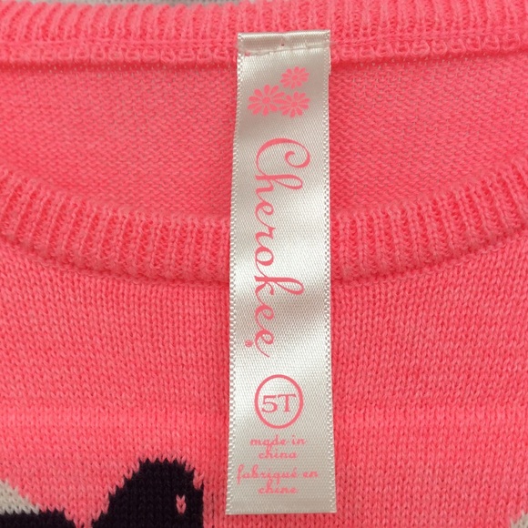 Girls Cherokee Pink “OWL” Size 5 Sweater - Picture 3 of 5